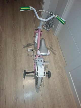 Bicicleta niña 14 rosa con ruedines