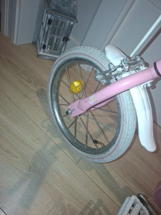 Bicicleta niña 14 rosa con ruedines