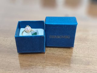 Anillo Swarovski Dorado y Rosa