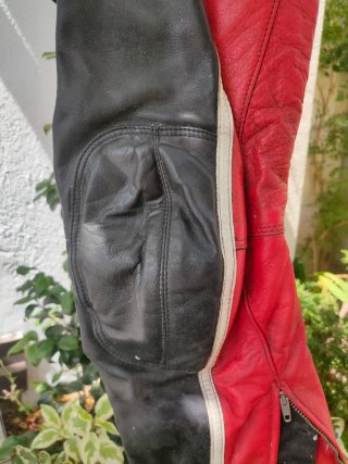 Tuta da moto vintage Giudici rossa/nera