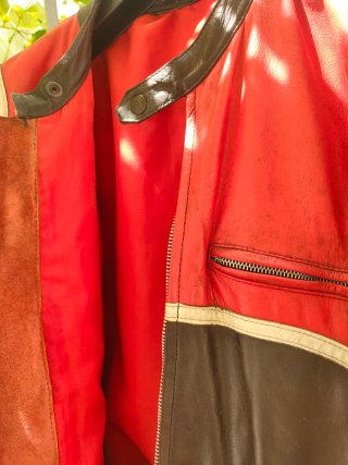 Tuta da moto vintage Giudici rossa/nera
