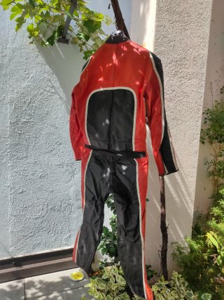 Tuta da moto vintage Giudici rossa/nera