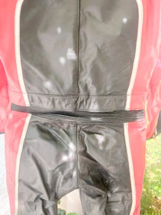 Tuta da moto vintage Giudici rossa/nera
