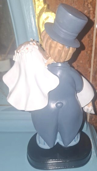 Figura Novios Tarta Nupcial Azul y Blanco