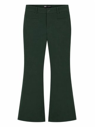 Pantalones Zara verde acampanados