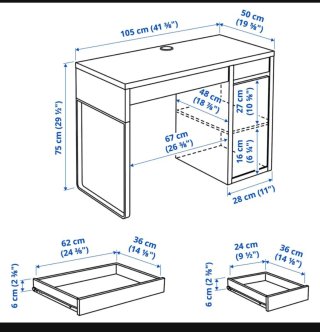Escritorio IKEA MICKE Negro-Marrón
