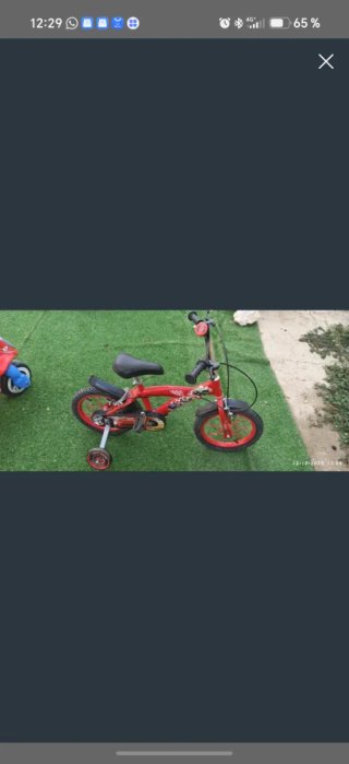 Bicicleta infantil 14 roja de cara (rayo McQueen)
