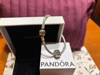 Pandora Charm Furgoneta Rosa y Plata