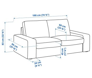 Sofá KIVIK 2 plazas gris Ikea