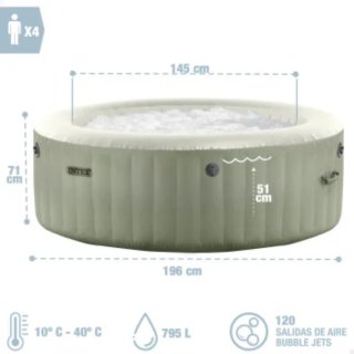 Jacuzzi hinchable Intex verde y blanco