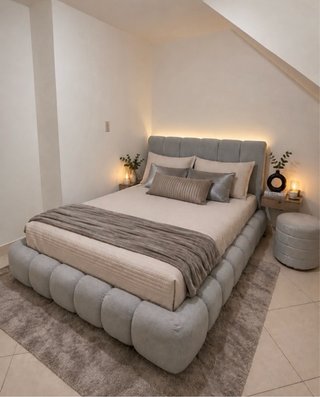 Cama tapizada diseño nuevo con cabecero