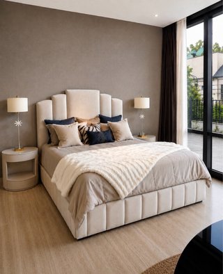 Cama tapizada diseño nuevo con cabecero
