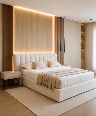 Cama tapizada diseño nuevo con cabecero