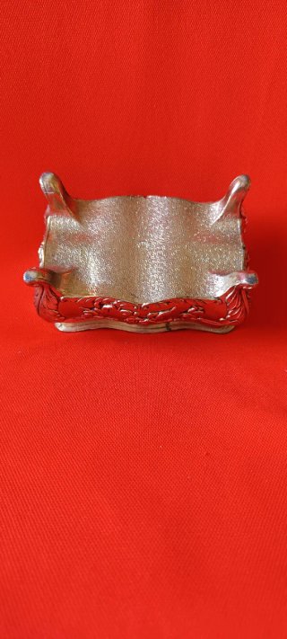 Antiguo joyero metal plateado querubines