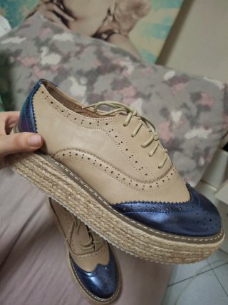 Scarpe donna beige/blu n.37