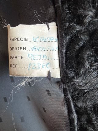Abrigo Piel Karakul Astracán Negro Largo