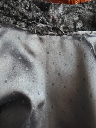 Abrigo Piel Karakul Astracán Negro Largo