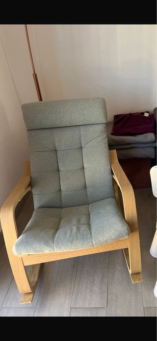 Mecedora Ikea Poäng Madera y Tela Gris