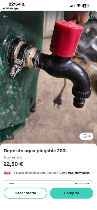 Depósito agua plegable 200L En mano no envio