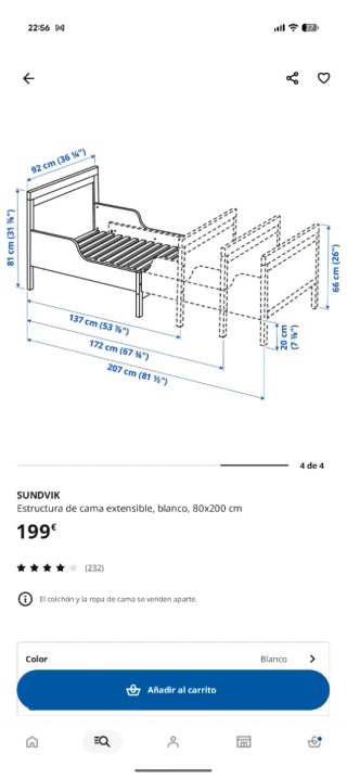 Cama extensible IKEA blanca