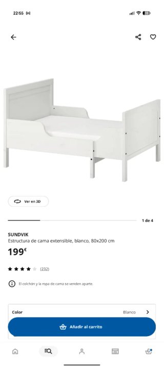 Cama extensible IKEA blanca