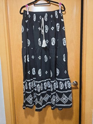 Falda larga estampada boho