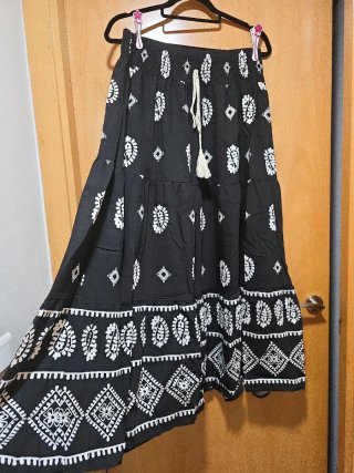 Falda larga estampada boho