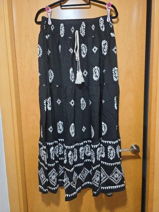 Falda larga estampada boho