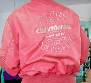 Chaqueta Bomber Chevignon Roja Talla L Años 90