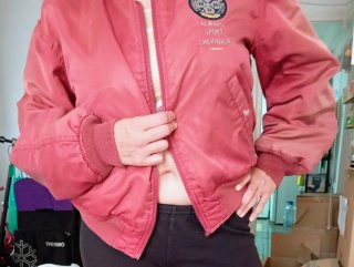 Chaqueta Bomber Chevignon Roja Talla L Años 90