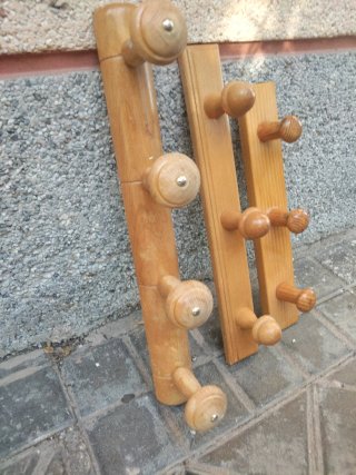 Perchero vintag madera maciza dormitorio baño aseo