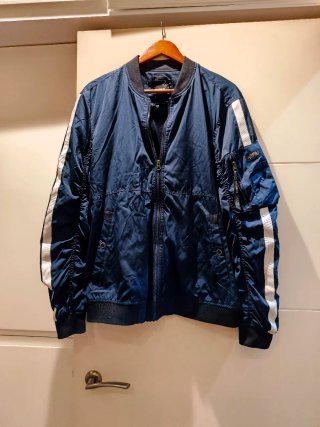 Cazadora Bomber Azul Hombre Talla XL