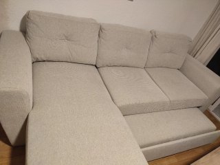 Sofá modular beige de tela