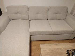 Sofá modular beige de tela