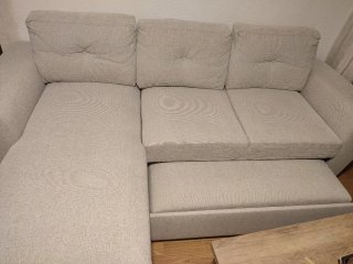 Sofá modular beige de tela