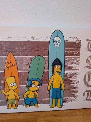 Cuadro vintage Los Simpsons Don't Surf Our Turf