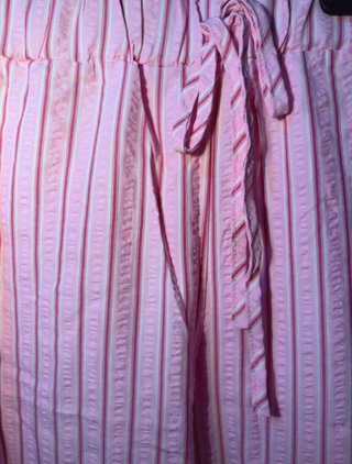 Pantalón palazzo rosa rayas cintura elástica