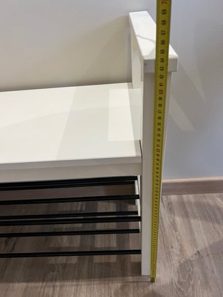 Banco y perchero Ikea entrada blanco