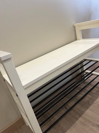 Banco y perchero Ikea entrada blanco