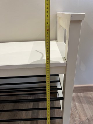 Banco y perchero Ikea entrada blanco