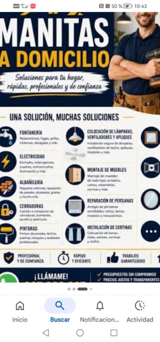 Manitas a domicilio trabajos y mantenimientos
