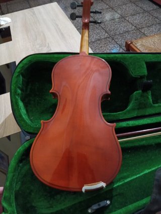 Violín con funda, arco y hombrera