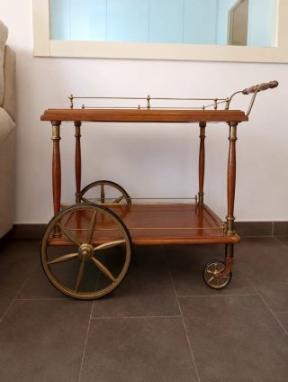 Carrito de bar vintage madera y metal