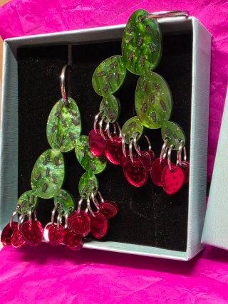 Pendientes metacrilato chumbera