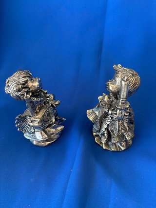 Lote 2 Niños Cantores Metal Vintage Miden 10x7