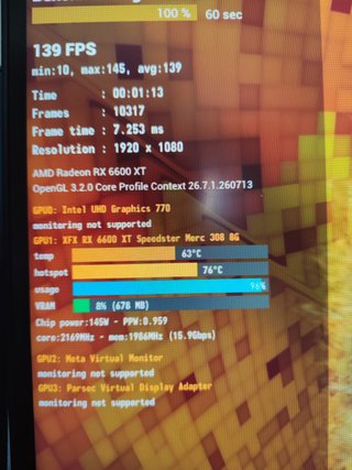 XFX RX 6600 XT 8GB Radeon Tarjeta Gráfica (Leer)