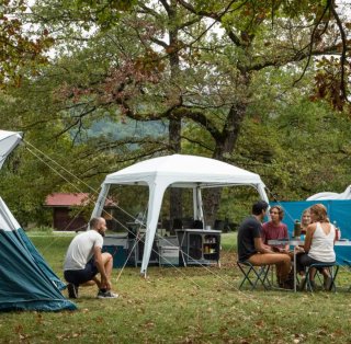 Carpa Plegable Blanca y Verde
