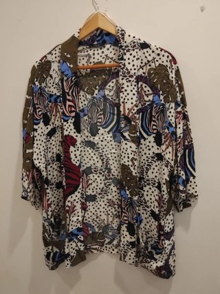 Kimono estampado mujer sin botones