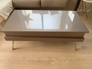 Mesa elevable beige plata 100x50x 41