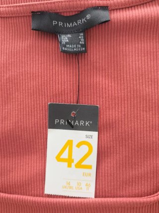 Vestito midi Primark a coste rosa taglia M
